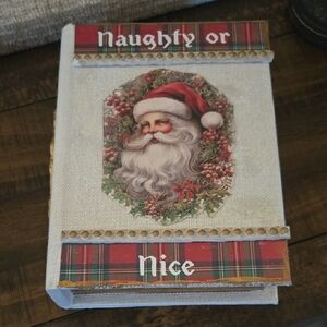 Santa Naughty or Nice Decorative Fake Book Box